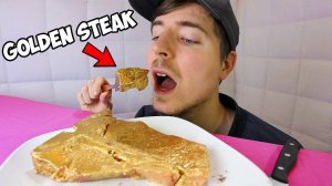 Съел Золотой Стейк за $10,000 (24k золото) I MrBeast