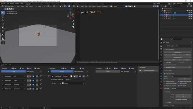 UPBGE tutorial #02 - python script смотреть онлайн
