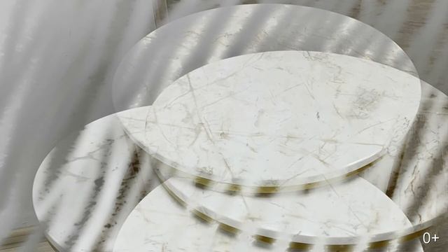Комплект журнальных столиков из мрамора Pirgon Alas (золотое подстолье) смотреть онлайн