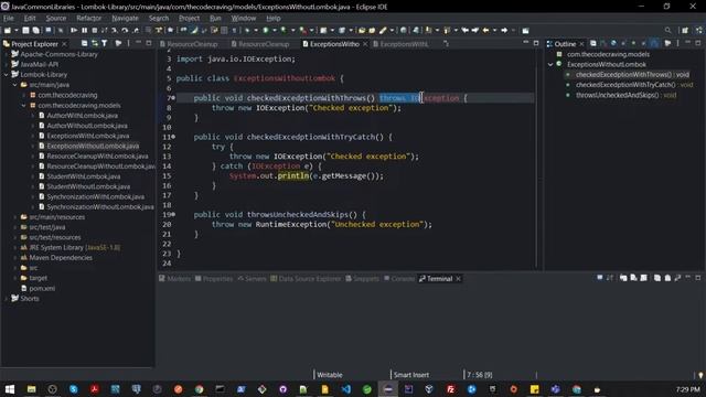 Project Lombok | Exception Handling in java 11
