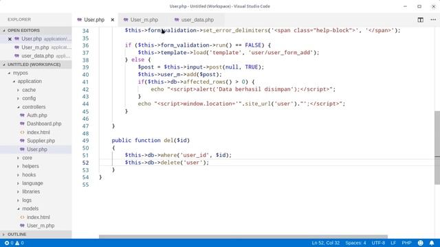 Delete User Data Using POST/DELETE Method CodeIgniter [11]