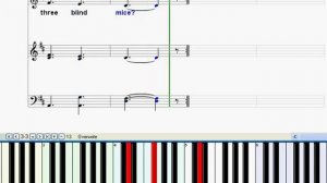 Kids Song and Nursery Rhyme - Three Blind Mice Piano Instrumental with Sheet Music