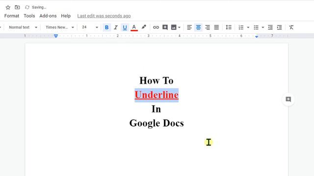 How to Underline a Word In Google Docs смотреть онлайн