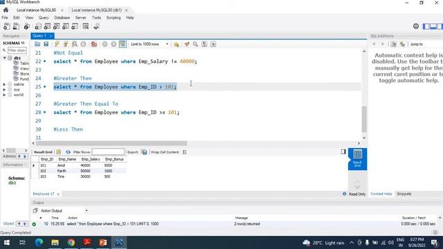 DBMS 20: SQL Operators | Practical Demo | DBMS / SQL Tutorial for Beginners | All In One