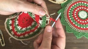 САЛФЕТКА ДЛЯ СЕРВИРОВКИ. ВЯЖЕМ ВМЕСТЕ. Подарки на Новый год своими руками