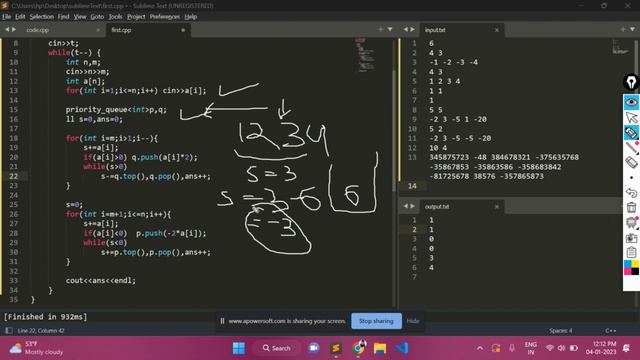 Problem C. Least Prefix Sum || Hello 2023 || Codeforces Solution || Explanation + code смотреть онлайн