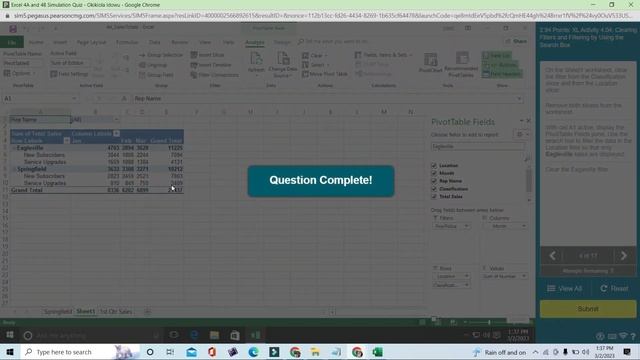 Excel 4A And 4B Simulation Quiz | Complete Academics Help