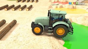 Дорожные комбайны и строительные грузовики для детей | Строительство горных туннелей для детей