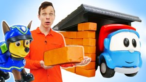 Видео для детей и мультики про машинки. Грузовичок Лева и Щенячий Патруль. Строим для Левы гараж