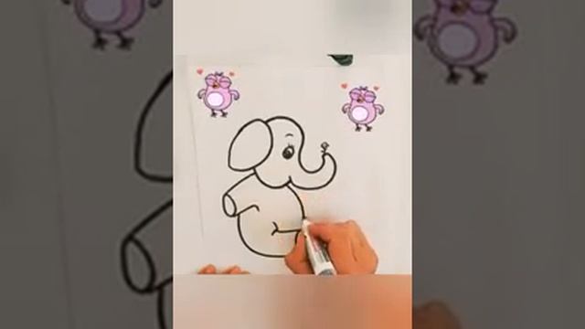 Научитесь рисовать слона | простые шаги | Bolalar uchun fil chizish | for kids فيل смотреть онлайн
