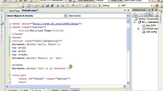 Javascript in Asp.Net Pages 1 Of 4 (Basic Programming) (ASP.Net 33 of 44)