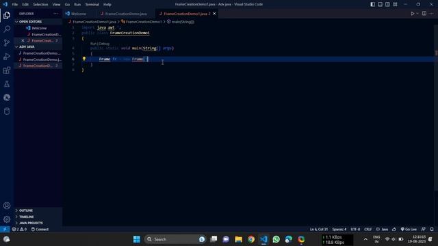 || Create a simple frame using instance of the frame class || AWT java || Advance java series #2 || смотреть онлайн