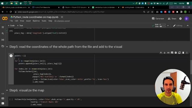Interactive Route Line Map in Python using folium