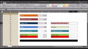 95% Confidence Interval in Excel using CONFIDENCE.NORM and Standard Error of the Mean