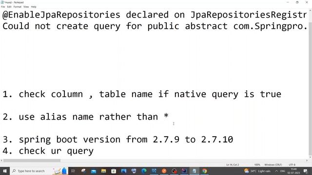 UnsatisfiedDependencyException and Validation failed for query SOLVED in Spring boot Custom Query смотреть онлайн