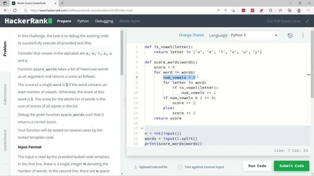 Python HackerRank Solutions: Words Score
