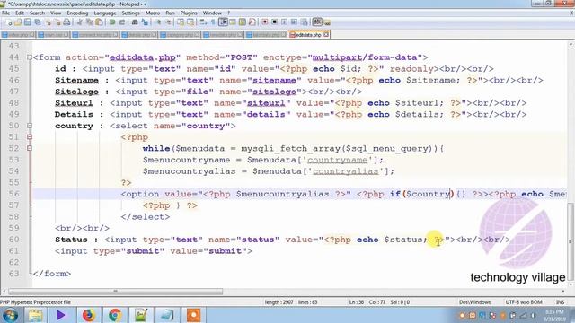 Update Database Using PHP HTML Form | Radio & Select Element | PHP Project Tutorial Bangla