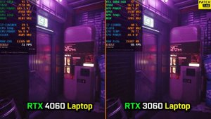 RTX 4060 Laptop vs RTX 3060 Laptop - Cyberpunk 2077 Ultra settings, DLSS, 1440p