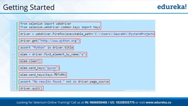 Selenium with Python Tutorial | Python Selenium | Selenium Training | Edureka | Testing Rewind-5