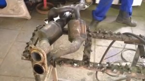 Удаление катализатора BMW 520.Установка пламегасителей.