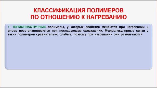 № 211. Органическая химия. Тема 29. Полимеры. Часть 3. Классификация полимеров