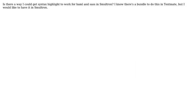 Unix & Linux: haml and sass syntax highlight in smultron смотреть онлайн