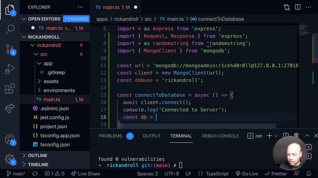 DevTips Daily: Rick and Roll Project - Connecting the Express app to MongoDB