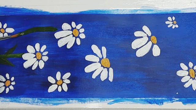 Flower painting  Daisy flower  painting for beginners  simple and elegant painting 