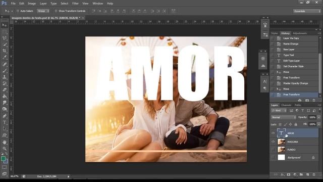 COMO COLOCAR IMAGEM DENTRO DO TEXTO - PHOTOSHOP смотреть онлайн