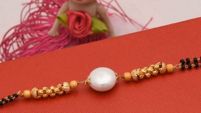 ❤ Best Quality White Pearl Gold Plated Mangalsutra Bracelet for Women - Style LBRA154 ❤