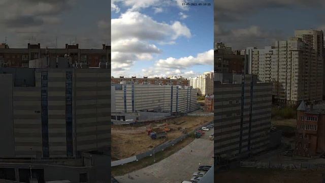 Таймлапс строительства GAGARIN CITY (Гагарин Сити) Новосибирск май 2023 смотреть онлайн