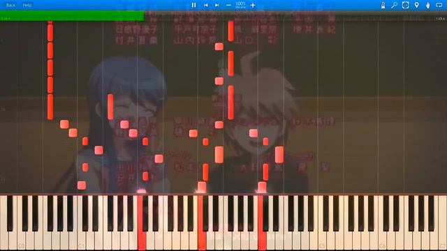 DanganRonpa Ending 'Zetsubousei Hero Chiryouyaku' Synthesia Piano смотреть онлайн