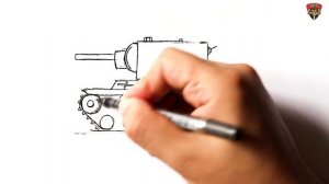 How to draw a Tank KV 2 | Soviet heavy Tank drawing