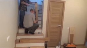 Облицовка бетонной лестницы деревом
