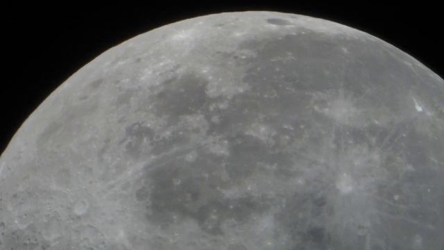 The moon, as viewed through a 130mm reflector telescope.