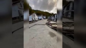 Река Псахе на Мамайке в Сочи и сель смывший дороги и коттеджный поселок 4 октября 2021 года