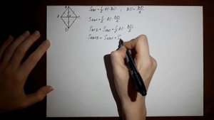 (Атанасян, 476. Геометрия 7-9) Докажите, что площадь ромба равна половине произведения его