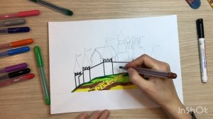 Остров Буян рисунок. Сказка о царе Салтане Пушкин Нарисовать Древнерусский город крепость замок