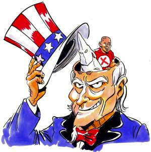 русофоб из сша спрятал лицо...