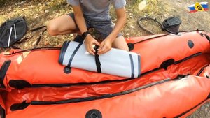 ФишКаяк с надувным дном, распаковка и первый спуск на воду