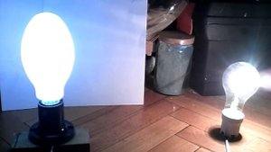 Лампа ДРЛ-125 Osram E27 через лампу накаливания Лисма 150Вт последовательно
