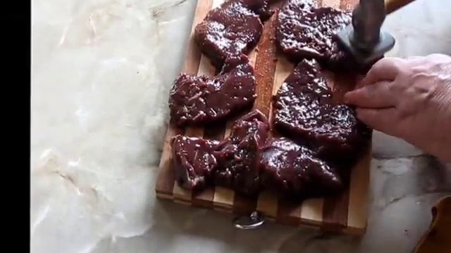 Печень говяжья обжаренная