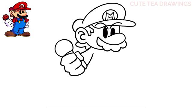 How To Draw Mario  Friday Night Funkin Mod - Vs Mario Rebooted  FNF  Step By Step