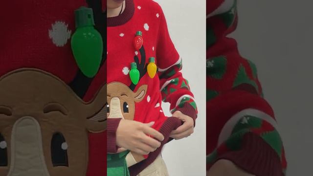 Christmas sweater with light bulbs