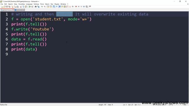 File Mode r+ w+ a+ in Python (Hindi)
