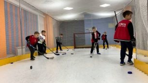Хоккейная БРОСКОВАЯ ТРЕНИРОВКА ДЕТИ 8 лет - Часть 1: дриблинг, работа рук, отработка паса и броска.