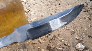 Травление клинка из дамасской стали. Мозаичный дамаск