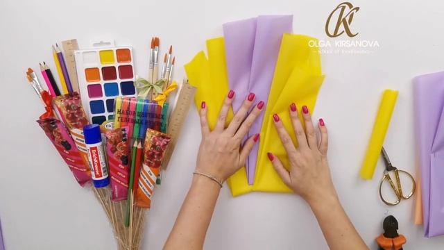 Букет ребенку на 1 сентября своими руками. смотреть онлайн