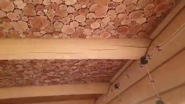 Панно из сибирского можжевельника на потолке в бане смотреть онлайн