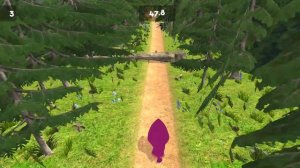 Классная игра - догонялки с Машей, Машенька бегает по лесу и собирает сладости.